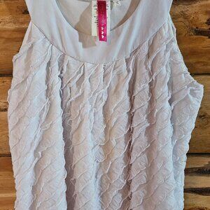 White Ruffled Sleeveless Shirt